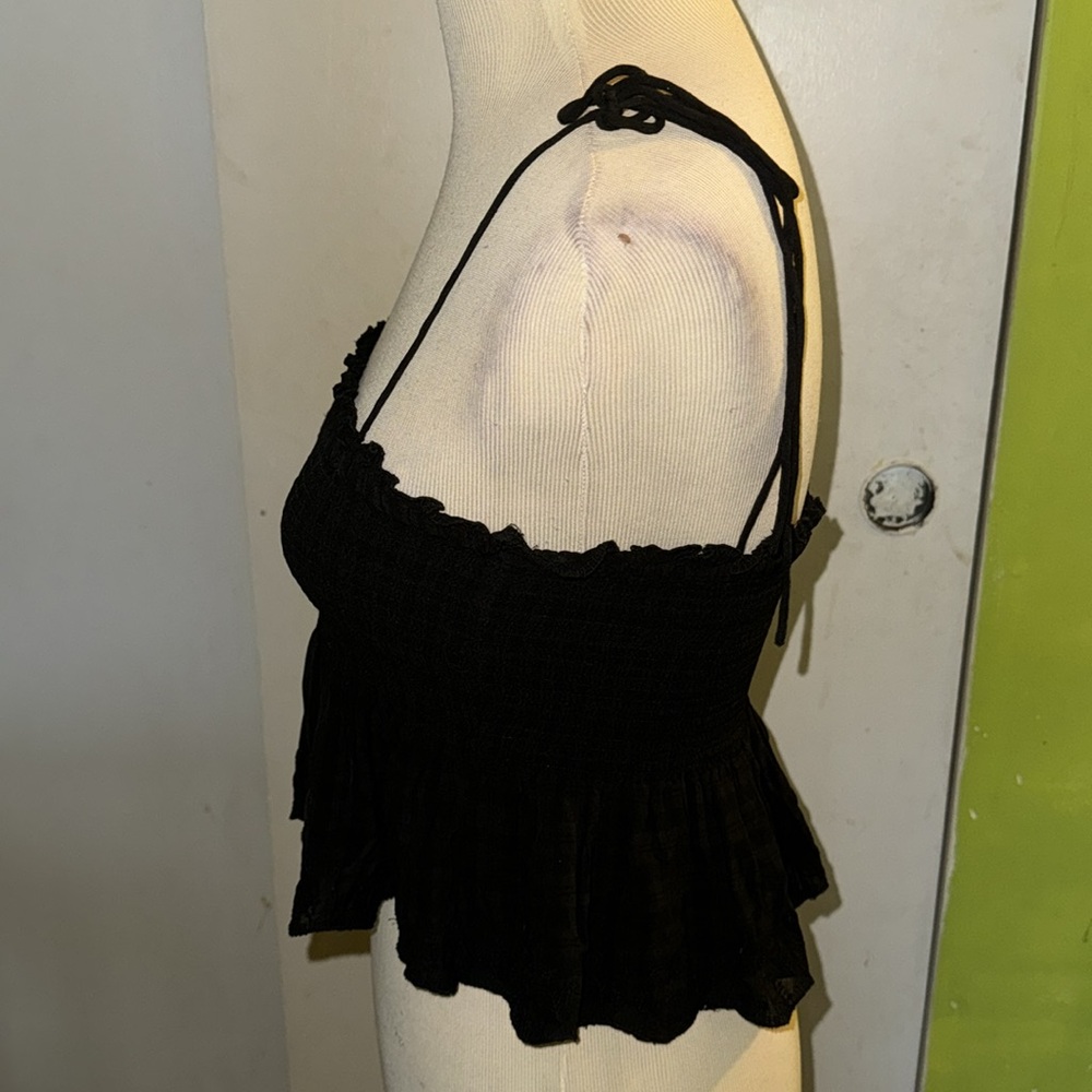 Wilfred Small viscose black tube top adjustable straps ruffled bottom - Picture 4 of 9